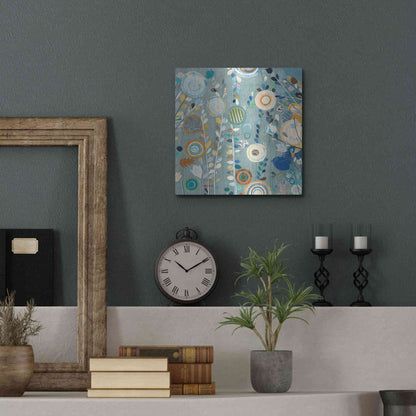 Luxe Metal Art 'Ocean Garden II Square' by Candra Boggs, Metal Wall Art,12x12