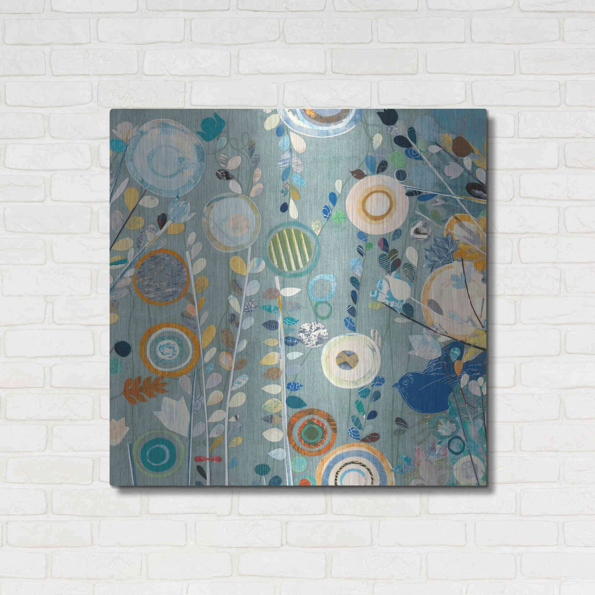 Luxe Metal Art 'Ocean Garden II Square' by Candra Boggs, Metal Wall Art,36x36