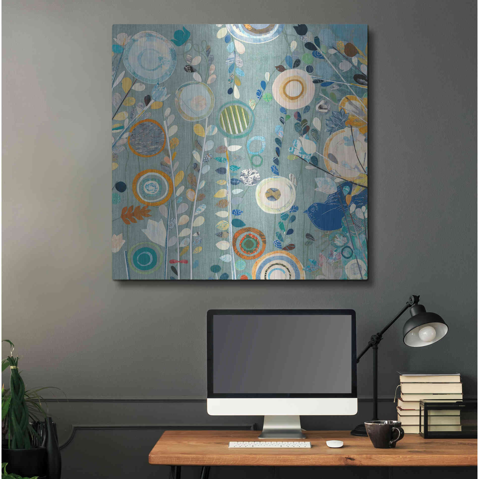 Luxe Metal Art 'Ocean Garden II Square' by Candra Boggs, Metal Wall Art,36x36