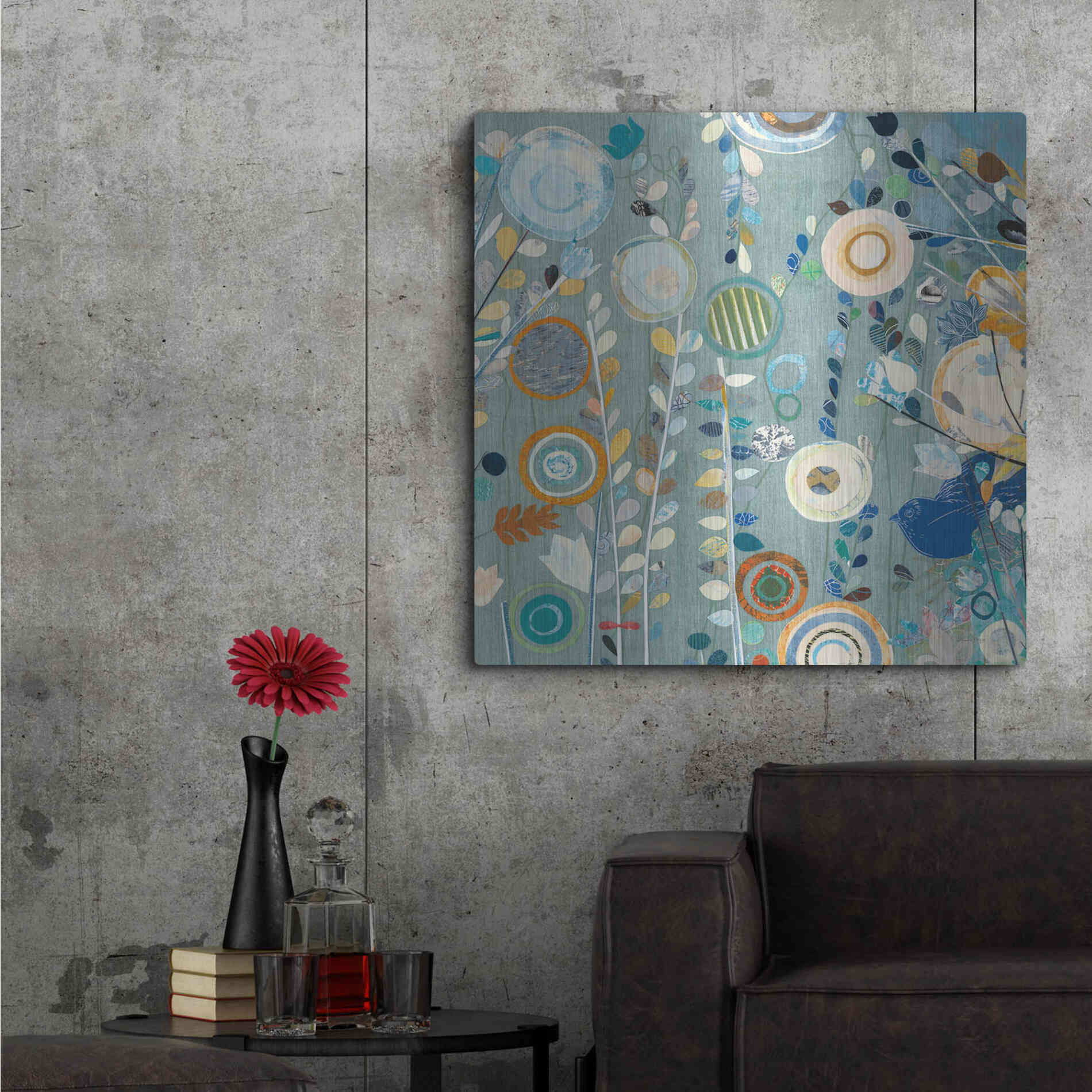 Luxe Metal Art 'Ocean Garden II Square' by Candra Boggs, Metal Wall Art,36x36