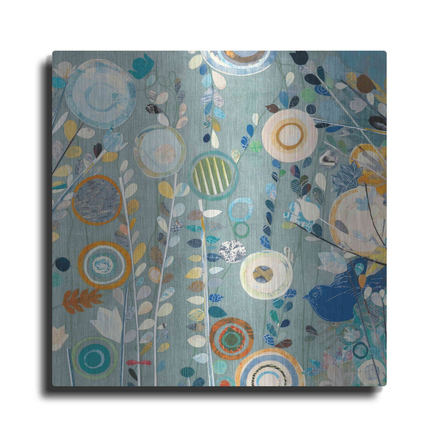 Luxe Metal Art 'Ocean Garden II Square' by Candra Boggs, Metal Wall Art