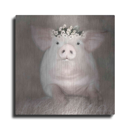 Luxe Metal Art 'Painted Piggy' by Lori Deiter, Metal Wall Art