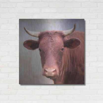 Luxe Metal Art 'Bull Face' by Lori Deiter, Metal Wall Art,36x36