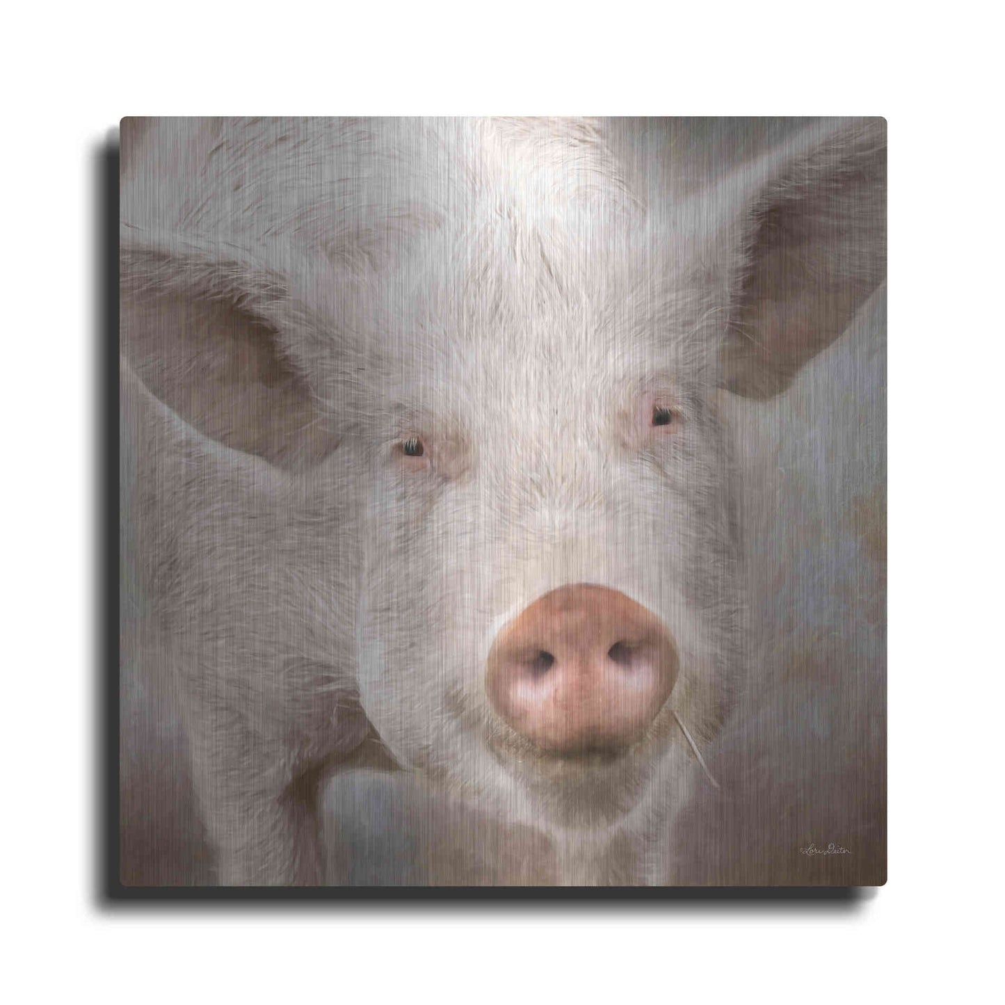 Luxe Metal Art 'Pig Face' by Lori Deiter, Metal Wall Art