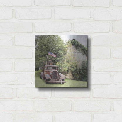 Luxe Metal Art 'Towing the Line' by Lori Deiter, Metal Wall Art,12x12