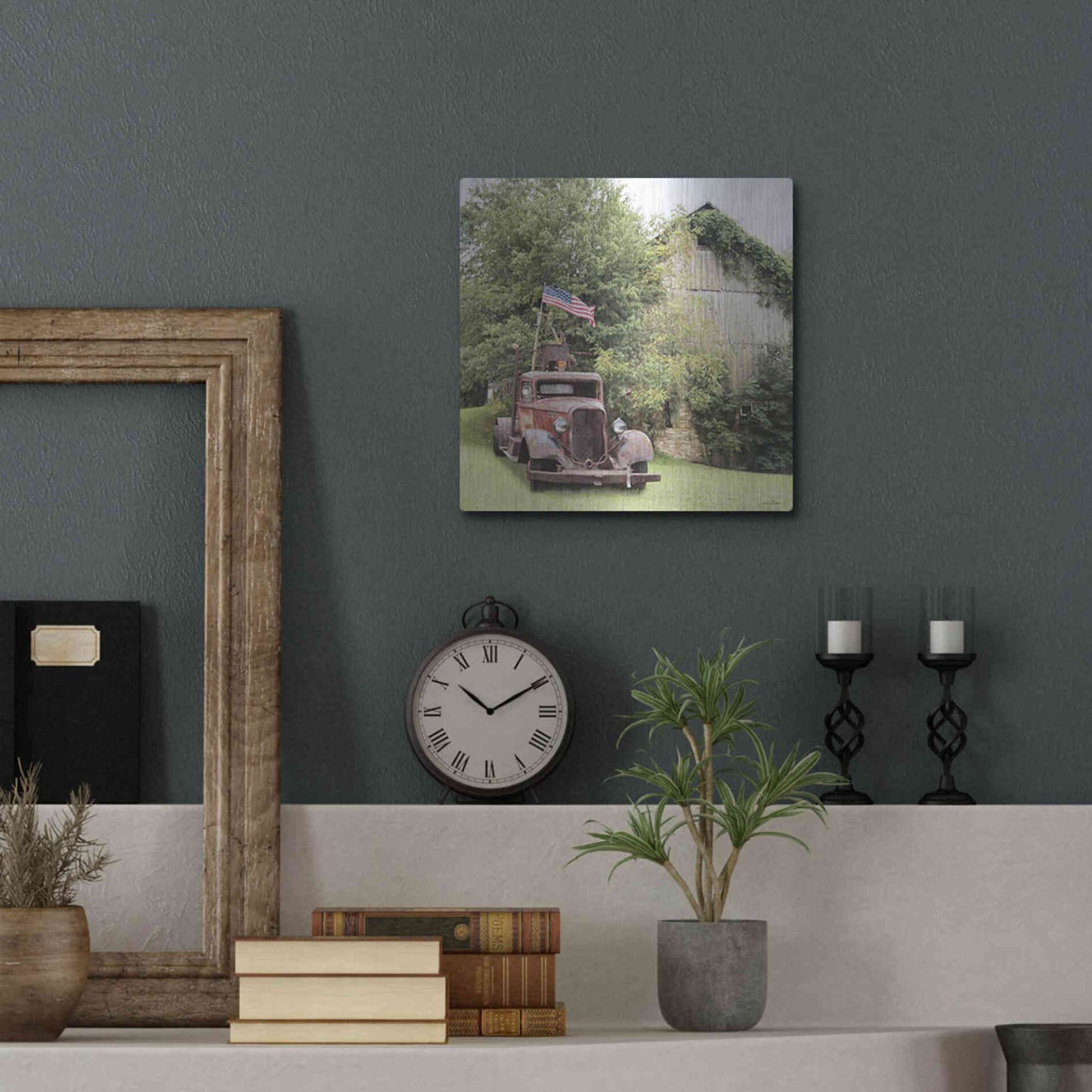 Luxe Metal Art 'Towing the Line' by Lori Deiter, Metal Wall Art,12x12