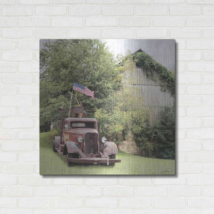 Luxe Metal Art 'Towing the Line' by Lori Deiter, Metal Wall Art,36x36