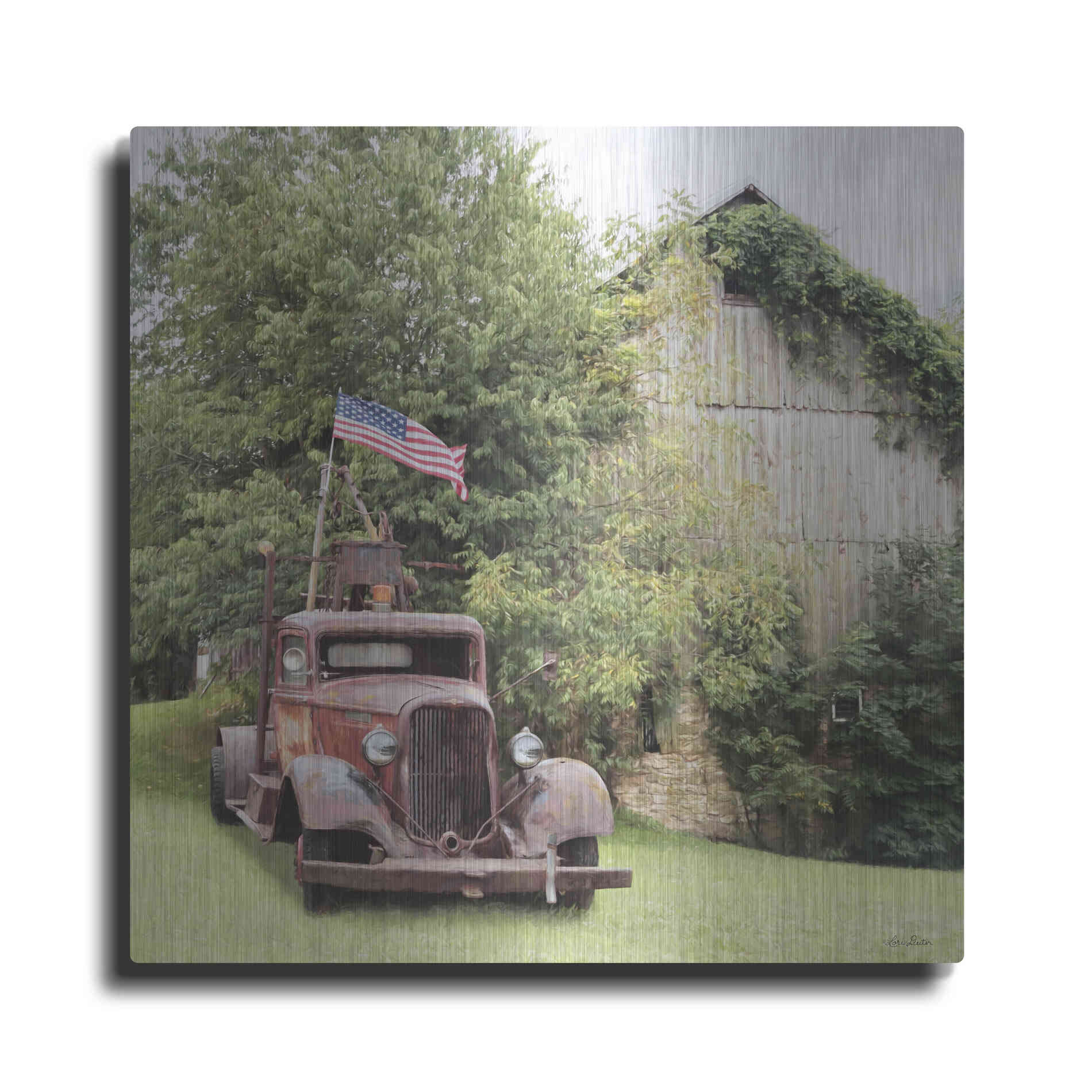 Luxe Metal Art 'Towing the Line' by Lori Deiter, Metal Wall Art