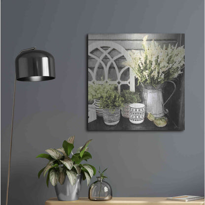 Luxe Metal Art 'Black and Green Still Life' by Lori Deiter, Metal Wall Art,24x24