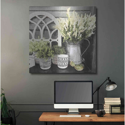 Luxe Metal Art 'Black and Green Still Life' by Lori Deiter, Metal Wall Art,36x36