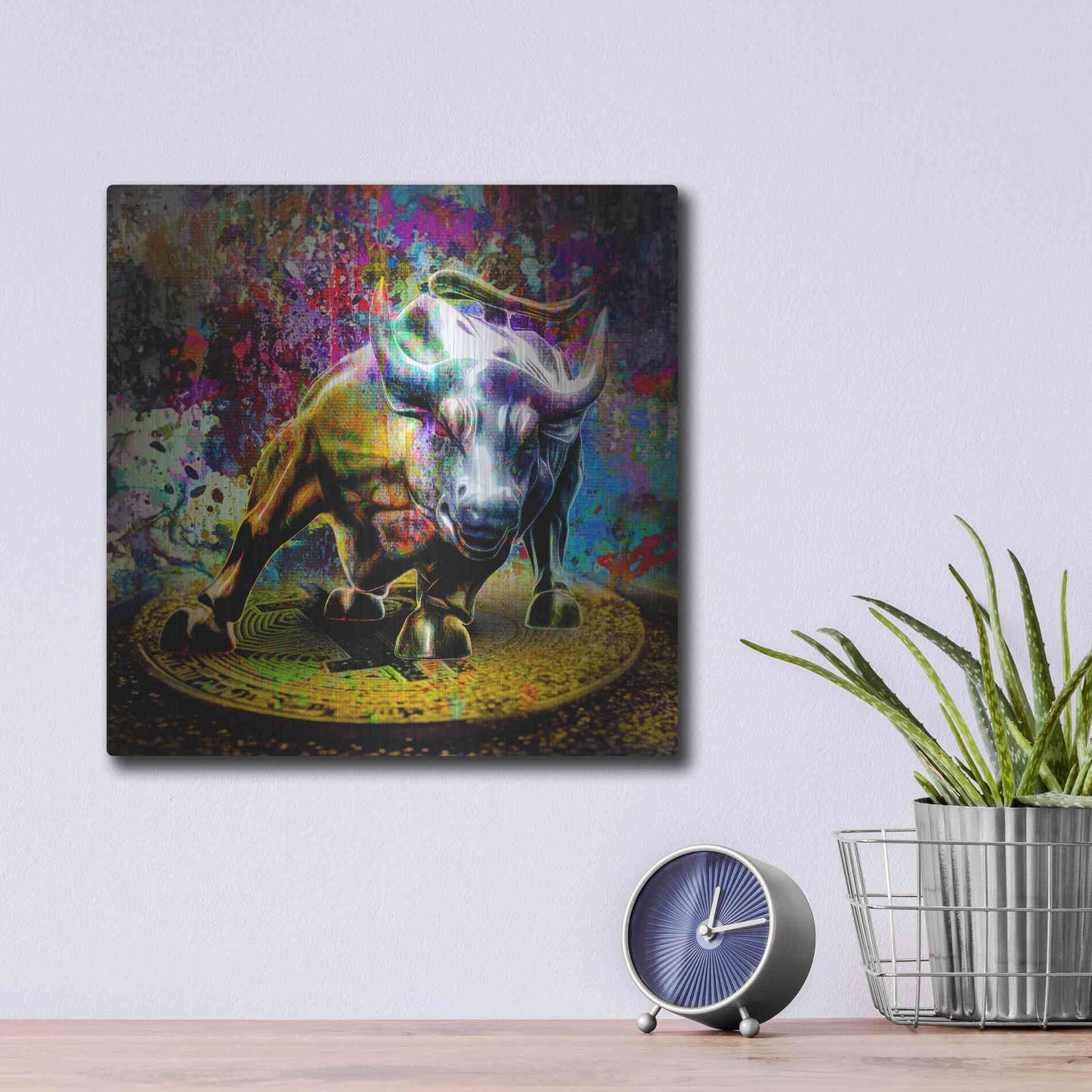 Luxe Metal Art 'Bitcoin Bull Market,' Metal Wall Art,12x12