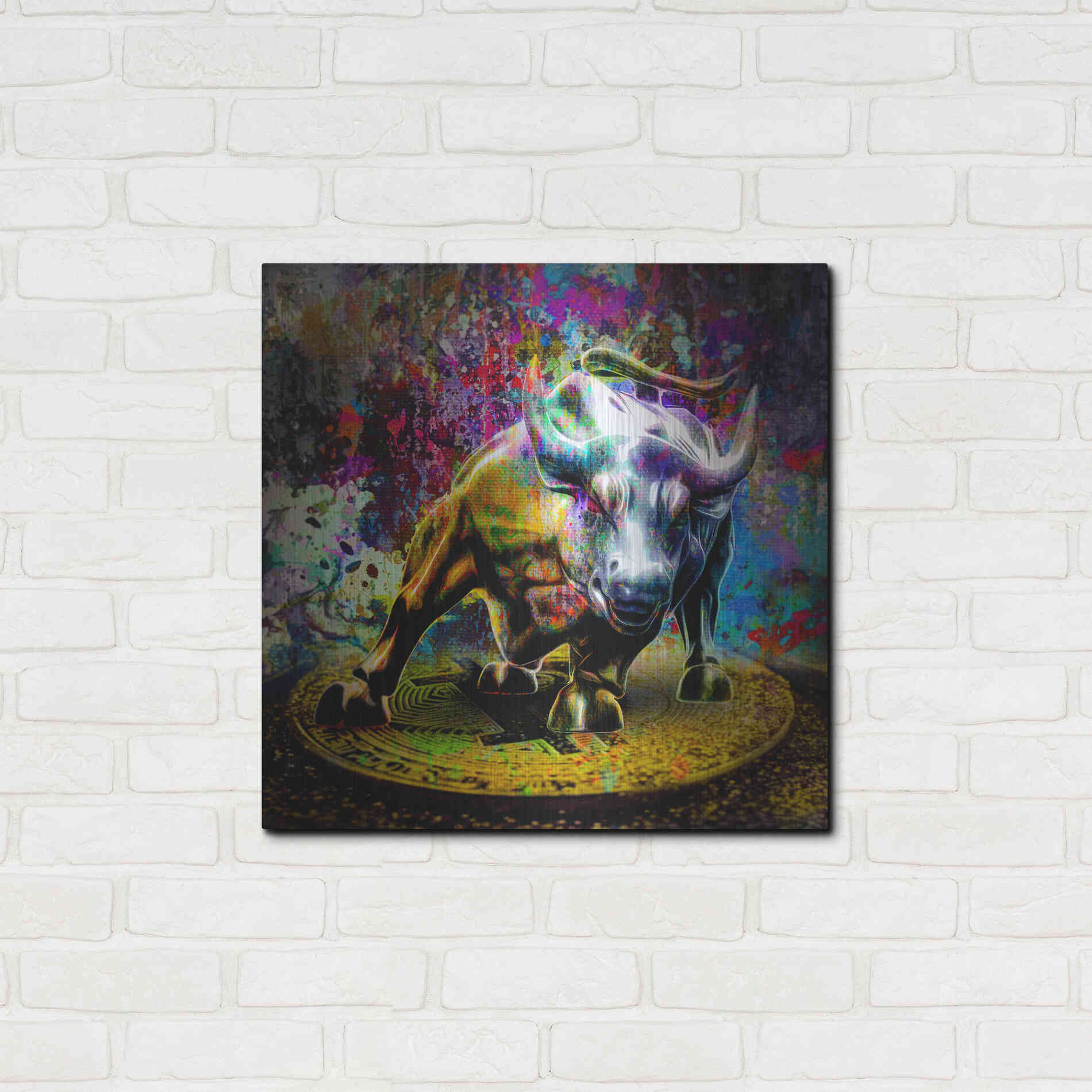 Luxe Metal Art 'Bitcoin Bull Market,' Metal Wall Art,24x24