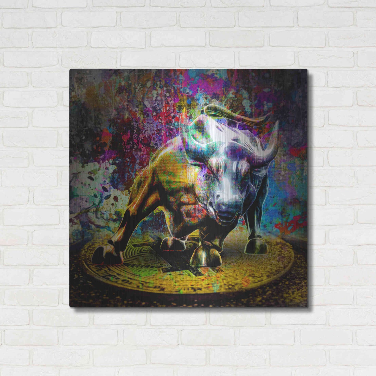 Luxe Metal Art 'Bitcoin Bull Market,' Metal Wall Art,36x36