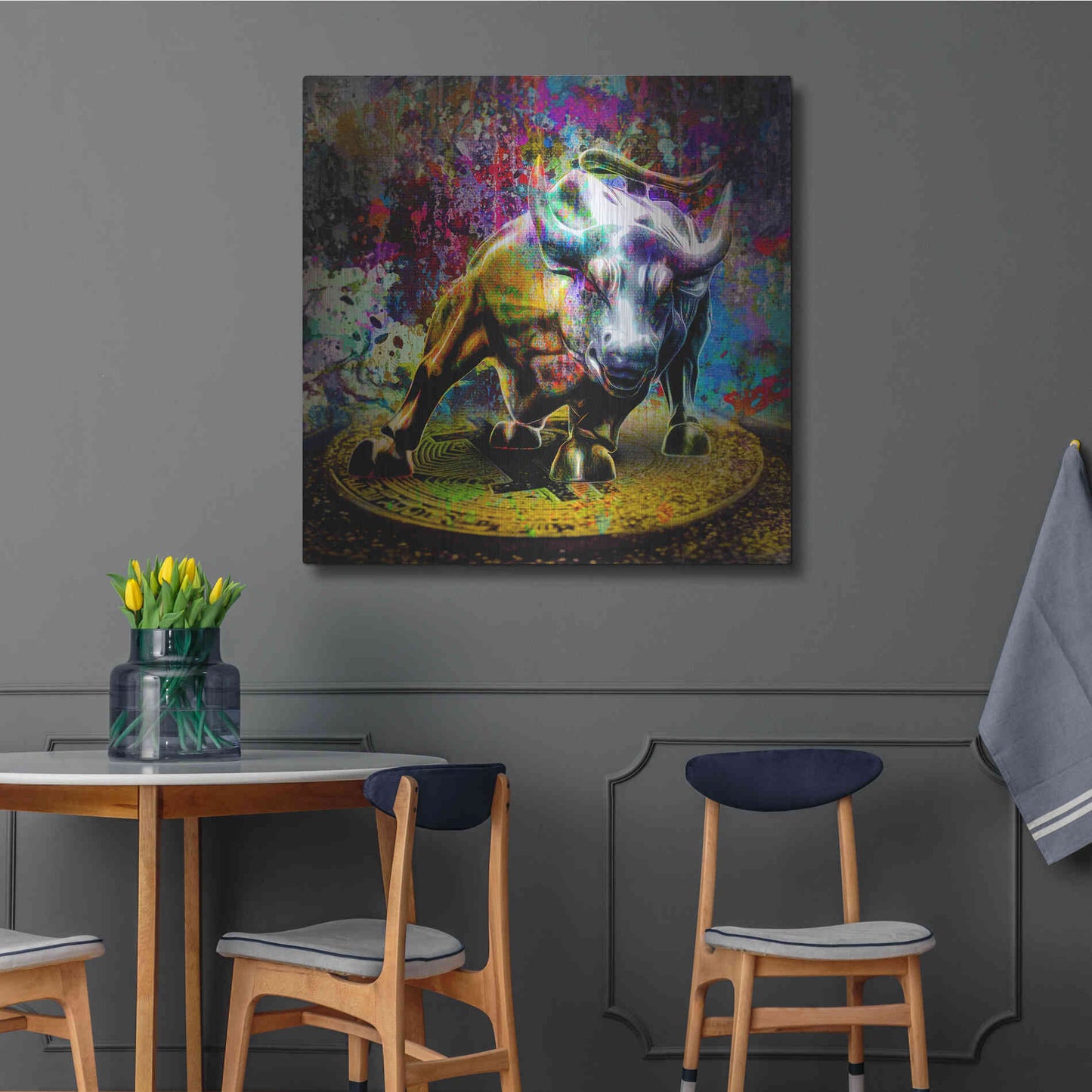 Luxe Metal Art 'Bitcoin Bull Market,' Metal Wall Art,36x36