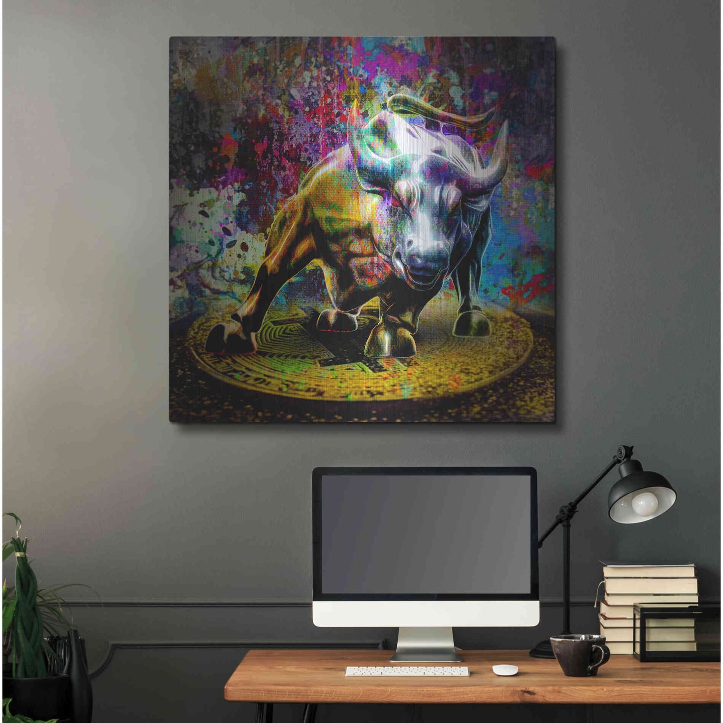 Luxe Metal Art 'Bitcoin Bull Market,' Metal Wall Art,36x36