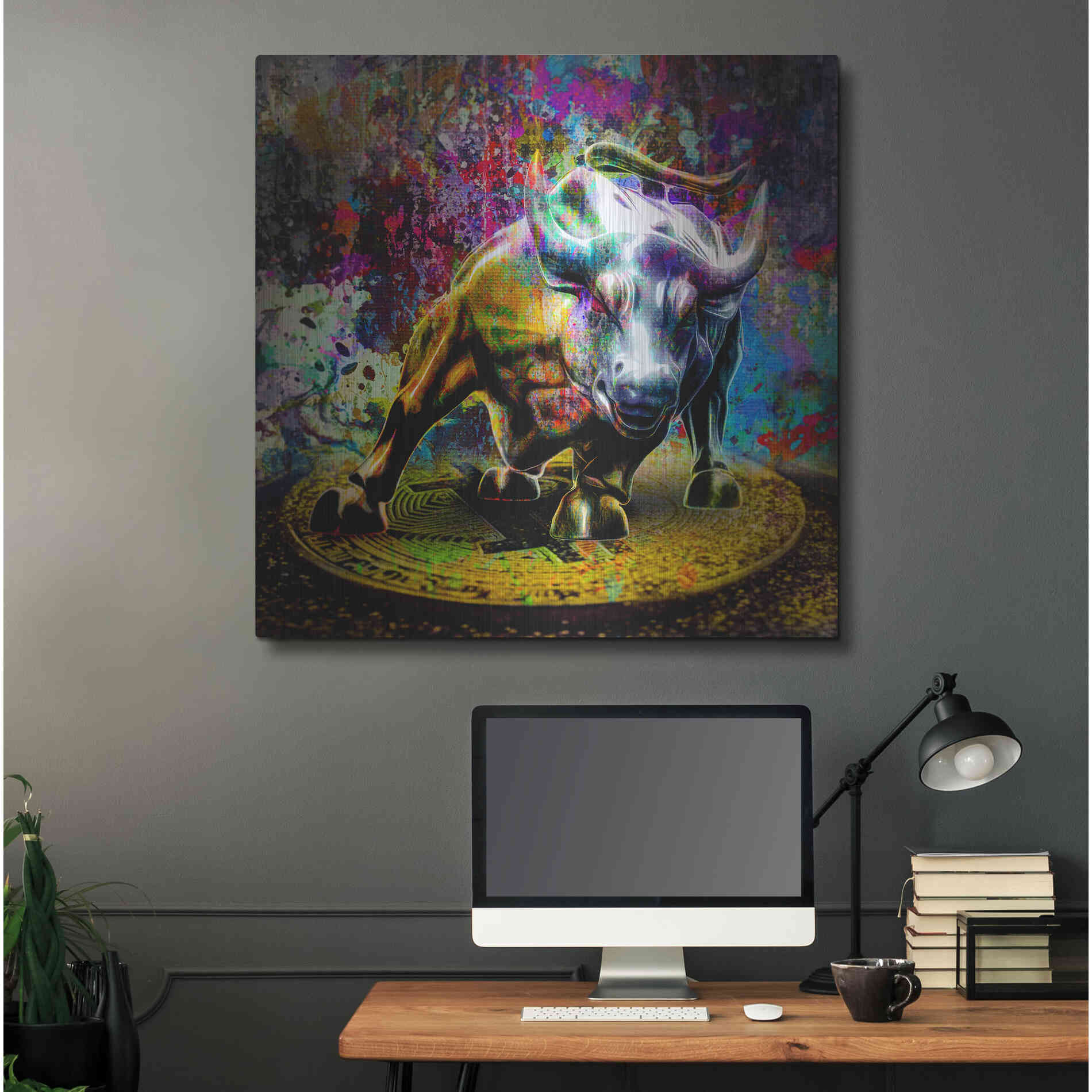 Luxe Metal Art 'Bitcoin Bull Market,' Metal Wall Art,36x36