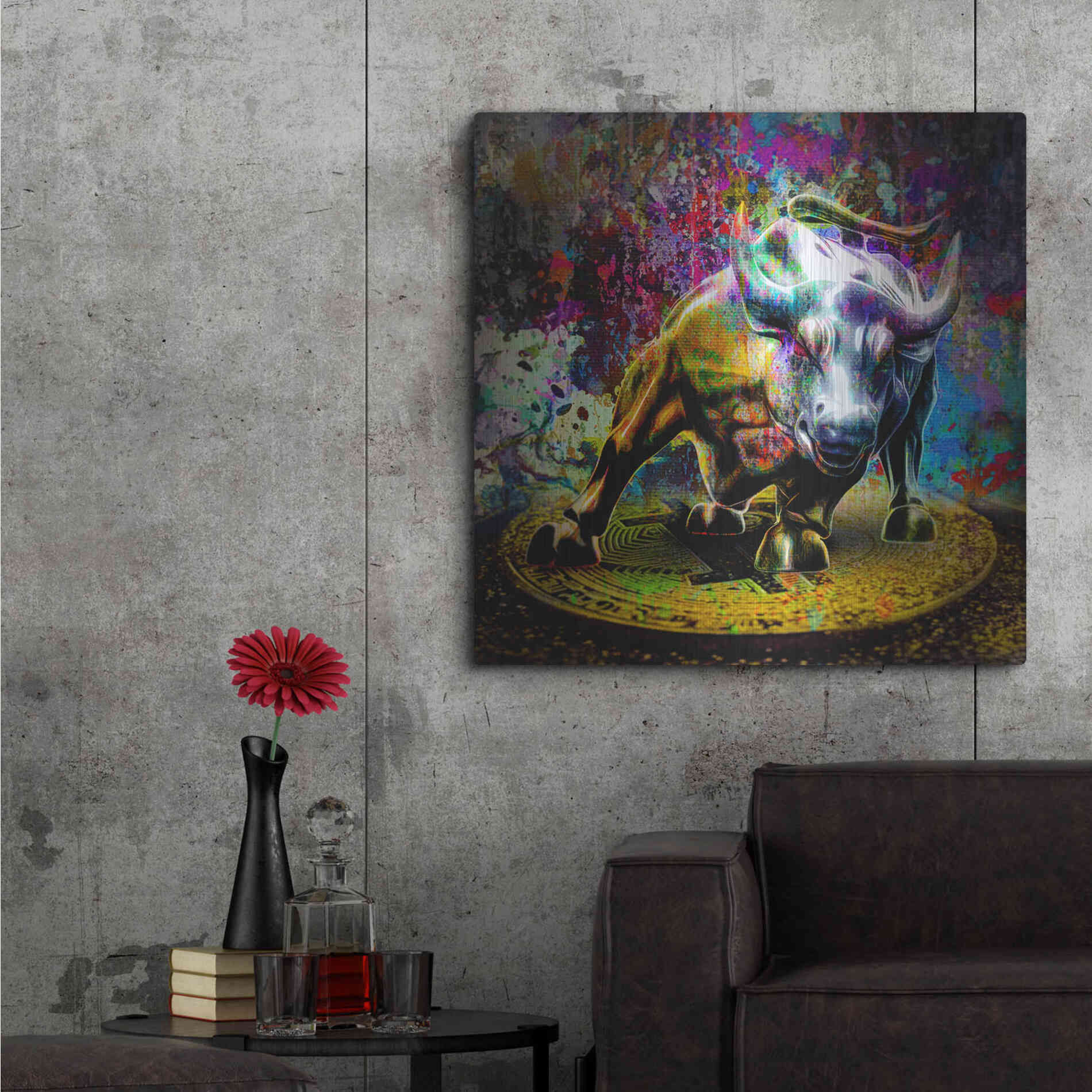 Luxe Metal Art 'Bitcoin Bull Market,' Metal Wall Art,36x36