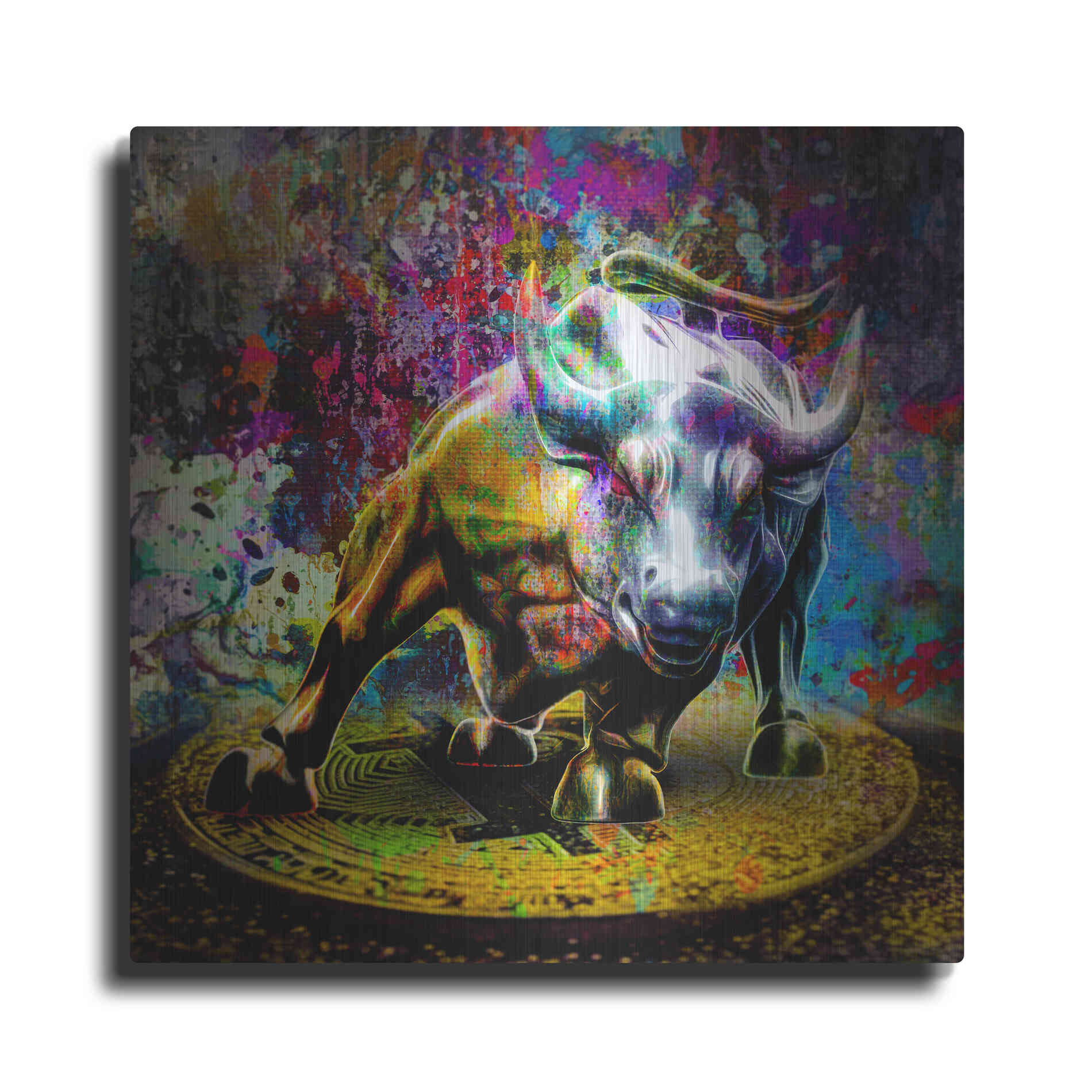 Luxe Metal Art 'Bitcoin Bull Market,' Metal Wall Art