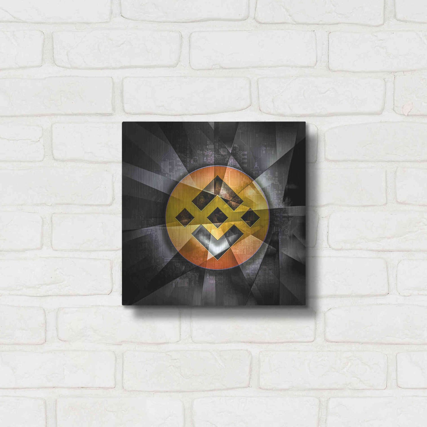 Luxe Metal Art 'BNB Binance Coin,' Metal Wall Art,12x12