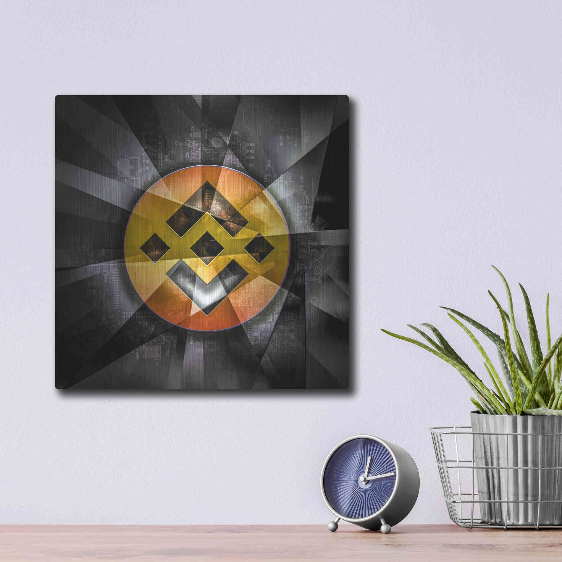 Luxe Metal Art 'BNB Binance Coin,' Metal Wall Art,12x12