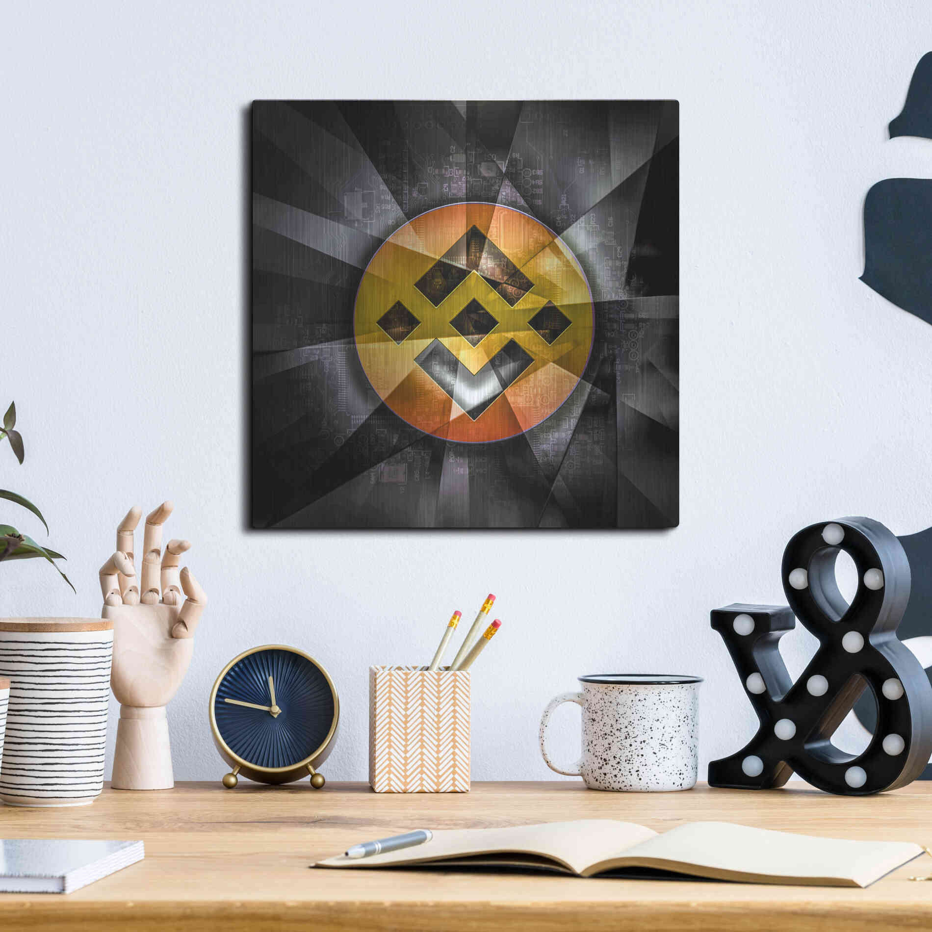 Luxe Metal Art 'BNB Binance Coin,' Metal Wall Art,12x12