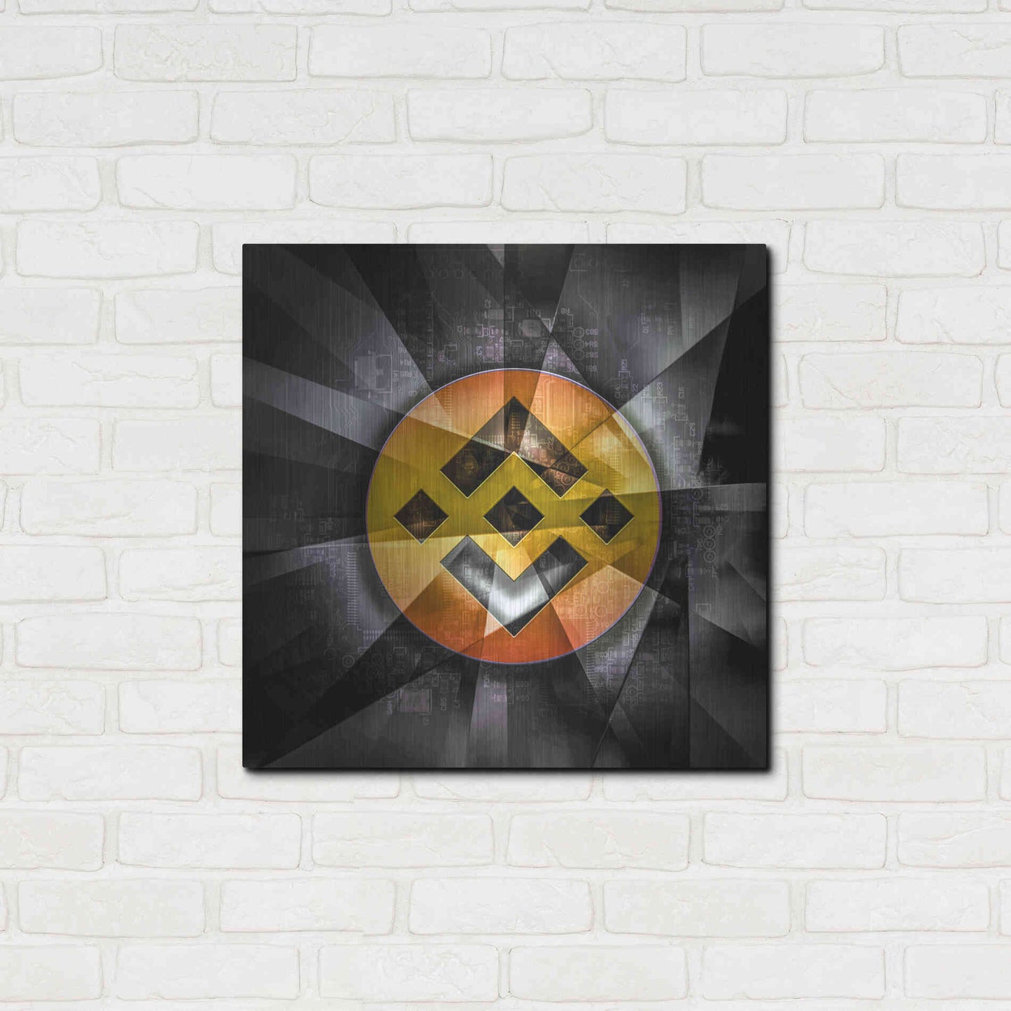 Luxe Metal Art 'BNB Binance Coin,' Metal Wall Art,24x24