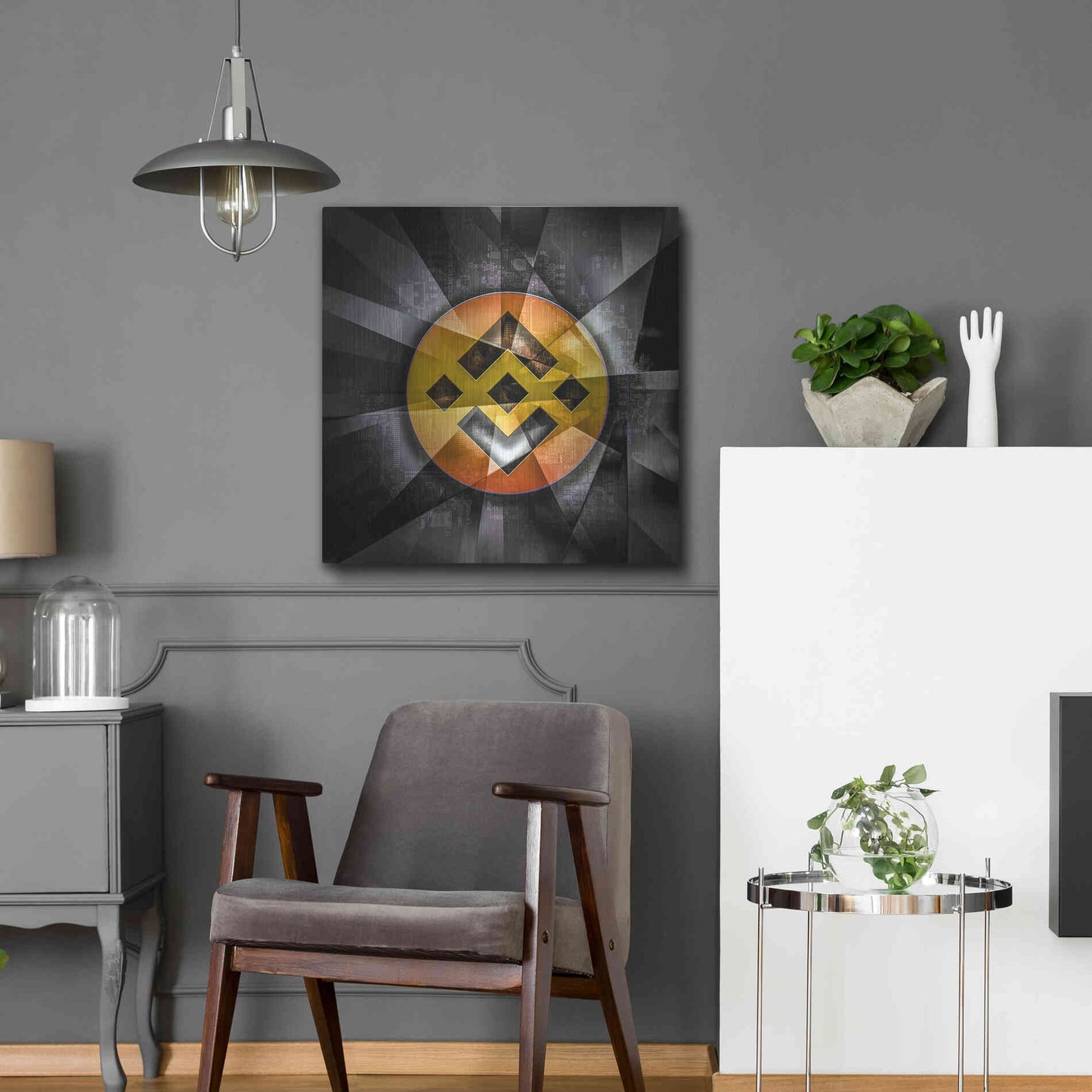 Luxe Metal Art 'BNB Binance Coin,' Metal Wall Art,24x24