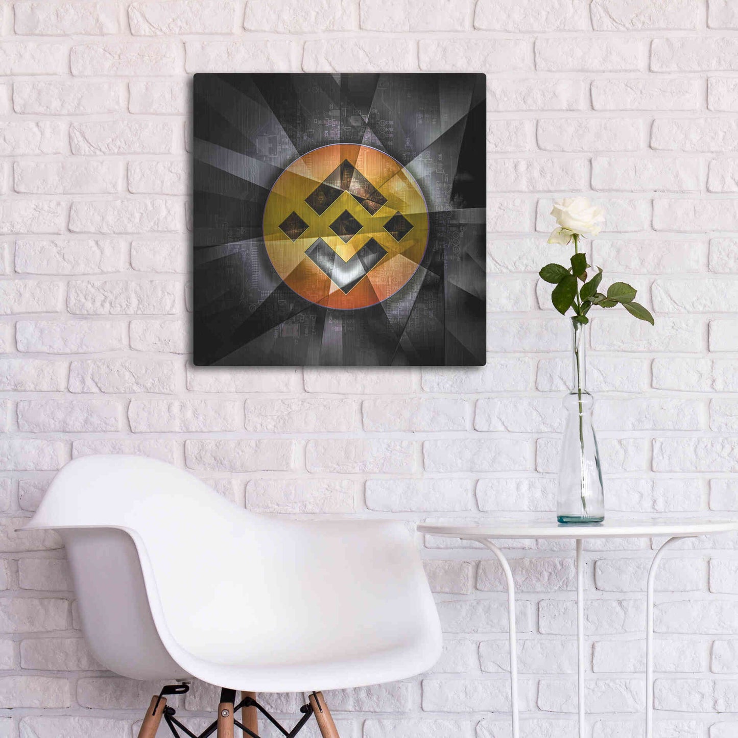 Luxe Metal Art 'BNB Binance Coin,' Metal Wall Art,24x24