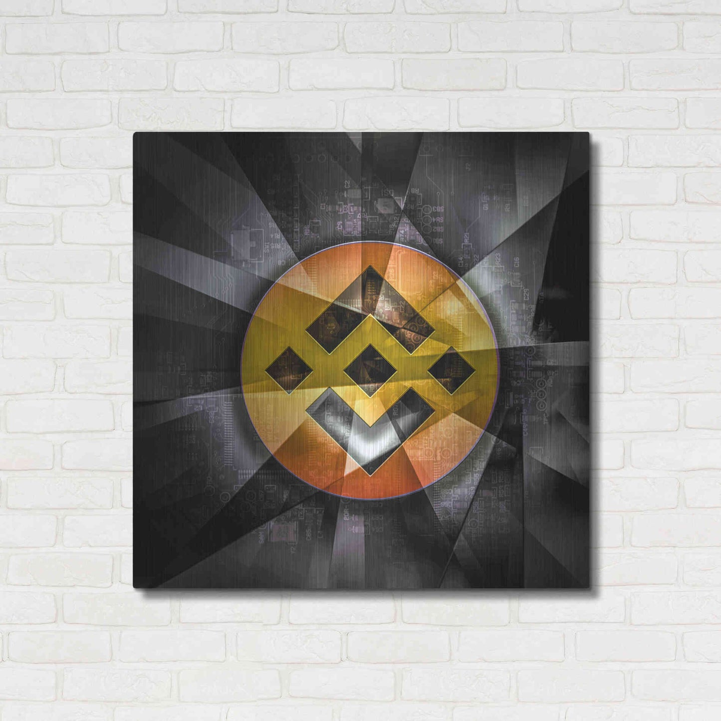 Luxe Metal Art 'BNB Binance Coin,' Metal Wall Art,36x36