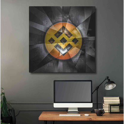 Luxe Metal Art 'BNB Binance Coin,' Metal Wall Art,36x36