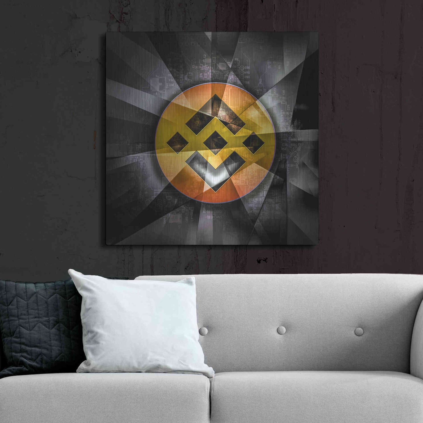 Luxe Metal Art 'BNB Binance Coin,' Metal Wall Art,36x36