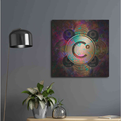 Luxe Metal Art 'CEL Celsius Network Crypto Pyramid,' Metal Wall Art,24x24