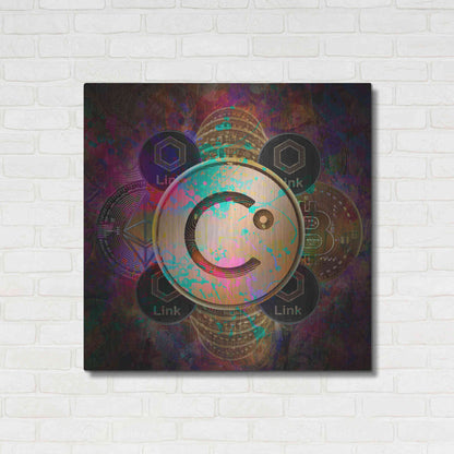 Luxe Metal Art 'CEL Celsius Network Crypto Pyramid,' Metal Wall Art,36x36