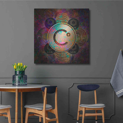 Luxe Metal Art 'CEL Celsius Network Crypto Pyramid,' Metal Wall Art,36x36