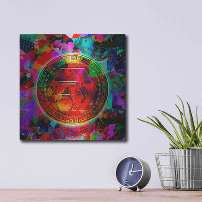Luxe Metal Art 'HEX Crypto Color,' Metal Wall Art,12x12