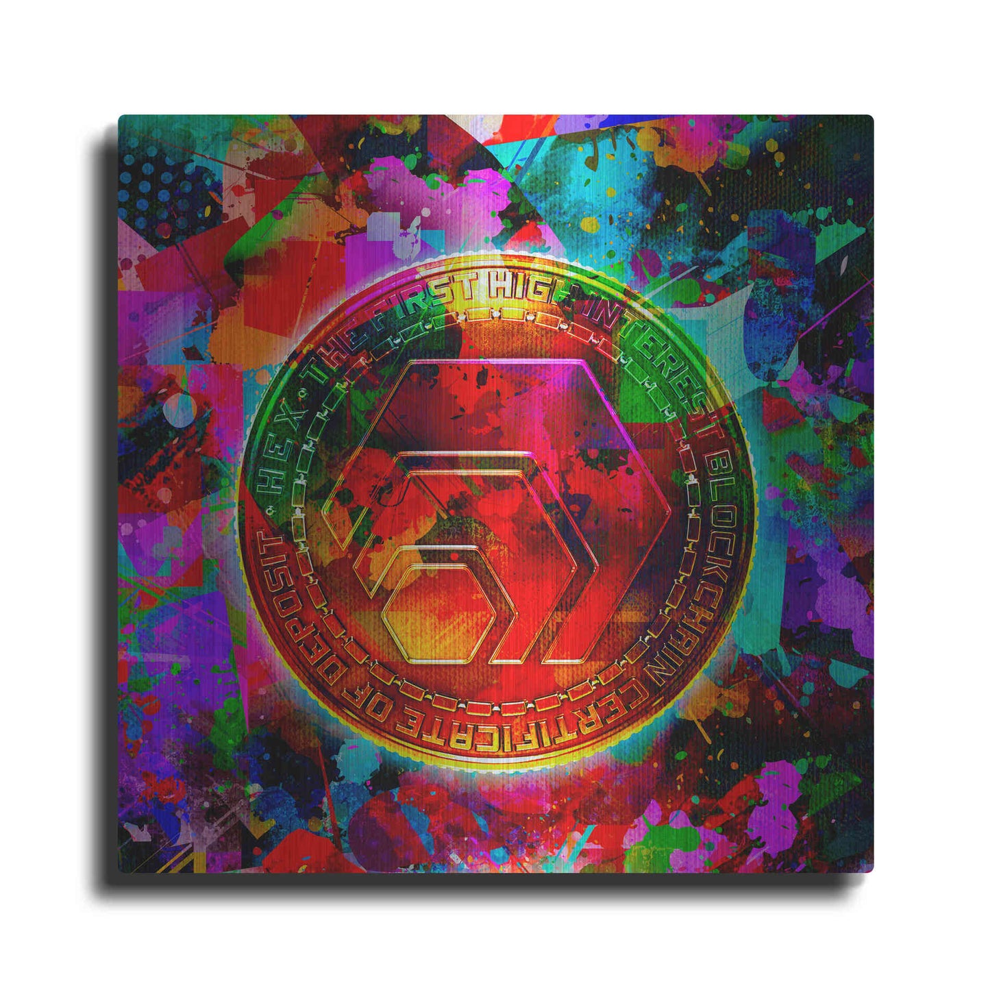 Luxe Metal Art 'HEX Crypto Color,' Metal Wall Art