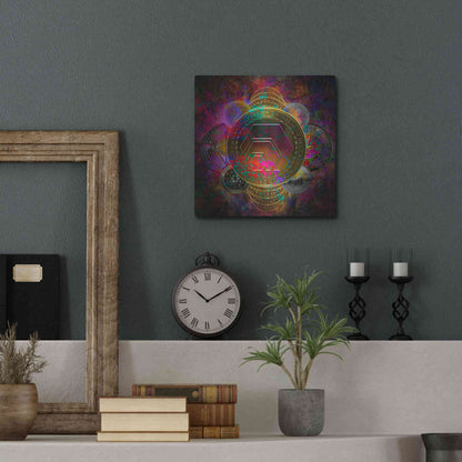 Luxe Metal Art 'HEX Crypto Pyramid,' Metal Wall Art,12x12