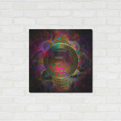 Luxe Metal Art 'HEX Crypto Pyramid,' Metal Wall Art,24x24