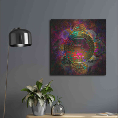 Luxe Metal Art 'HEX Crypto Pyramid,' Metal Wall Art,24x24