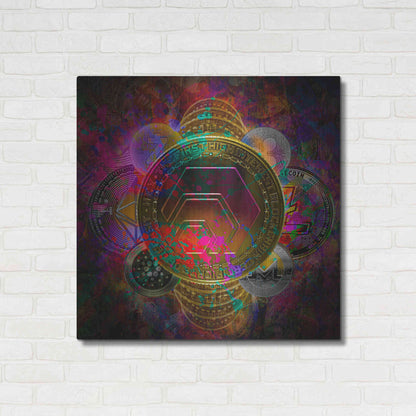 Luxe Metal Art 'HEX Crypto Pyramid,' Metal Wall Art,36x36