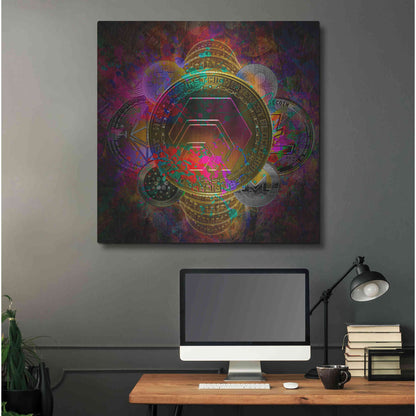 Luxe Metal Art 'HEX Crypto Pyramid,' Metal Wall Art,36x36