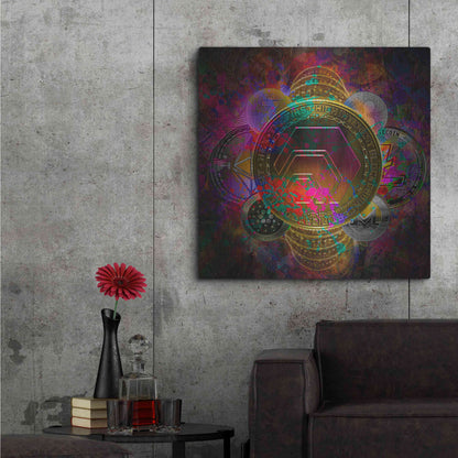 Luxe Metal Art 'HEX Crypto Pyramid,' Metal Wall Art,36x36