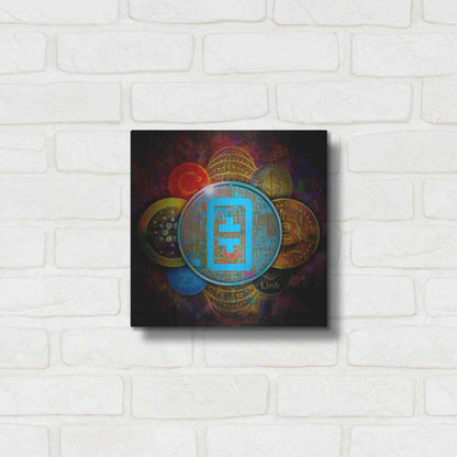 Luxe Metal Art 'THETA Network Crypto Pyramid,' Metal Wall Art,12x12