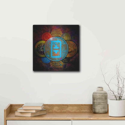 Luxe Metal Art 'THETA Network Crypto Pyramid,' Metal Wall Art,12x12