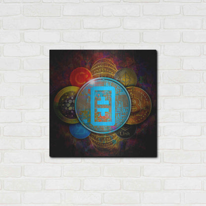 Luxe Metal Art 'THETA Network Crypto Pyramid,' Metal Wall Art,24x24