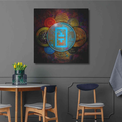 Luxe Metal Art 'THETA Network Crypto Pyramid,' Metal Wall Art,36x36