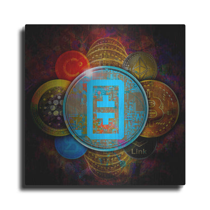 Luxe Metal Art 'THETA Network Crypto Pyramid,' Metal Wall Art