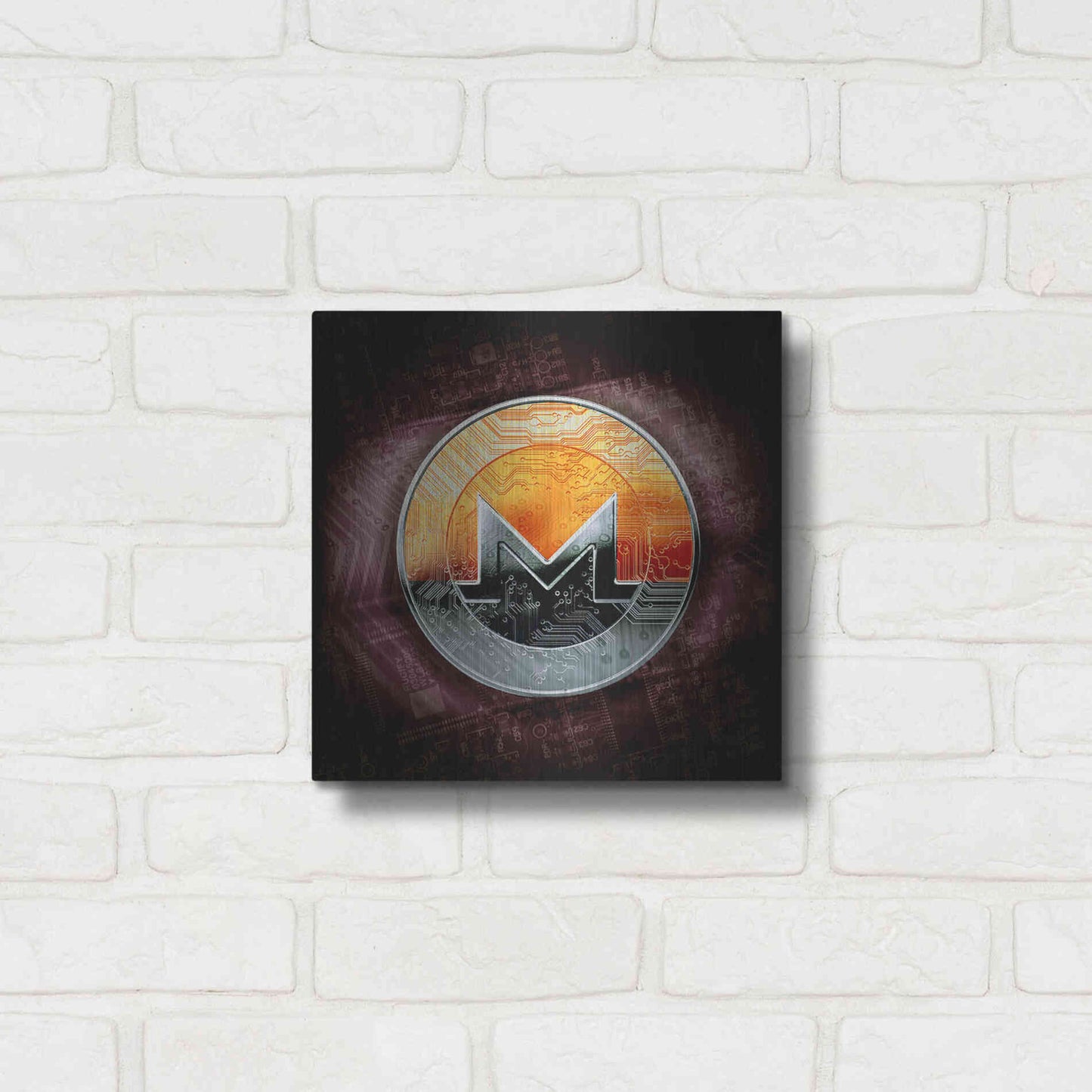 Luxe Metal Art 'XMR Monero Coin,' Metal Wall Art,12x12