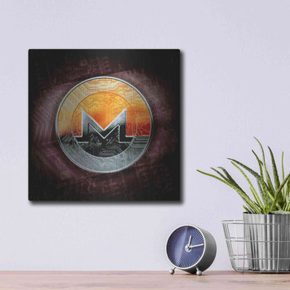 Luxe Metal Art 'XMR Monero Coin,' Metal Wall Art,12x12