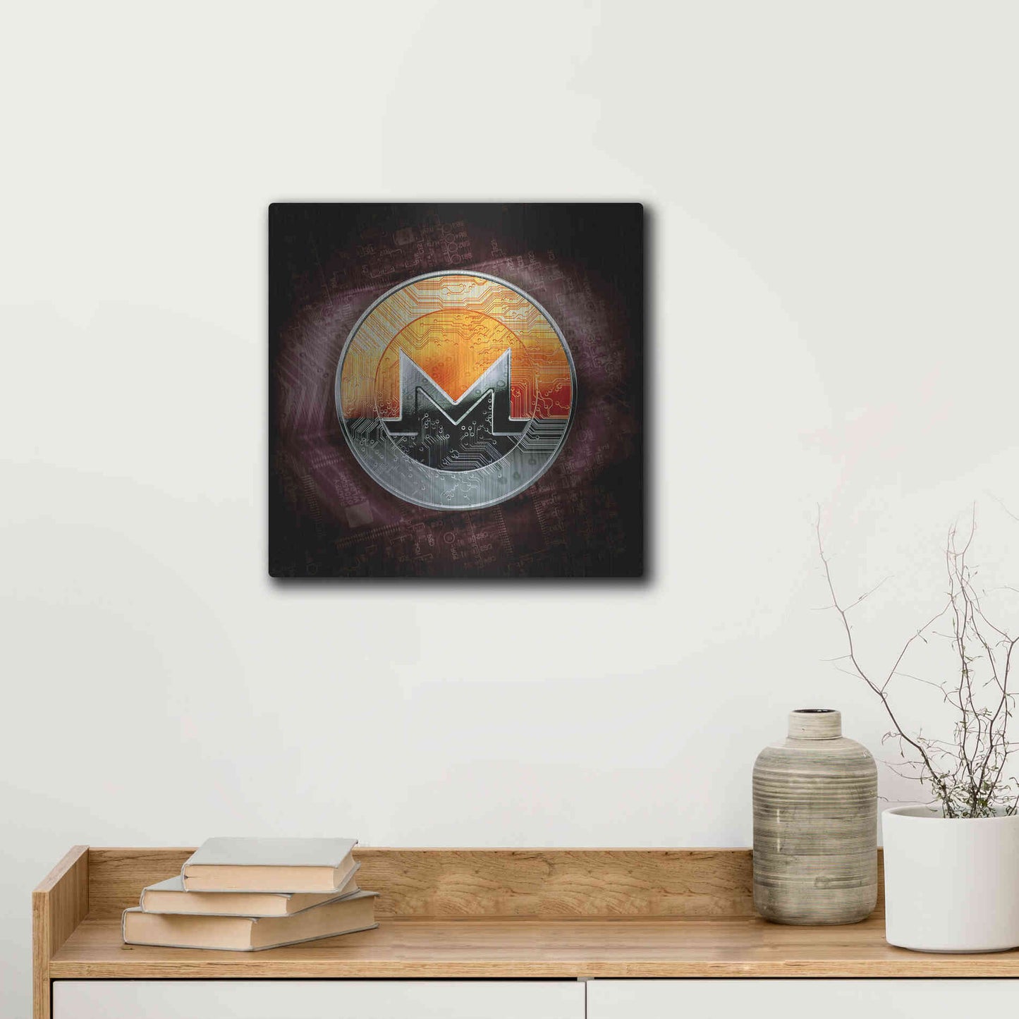 Luxe Metal Art 'XMR Monero Coin,' Metal Wall Art,12x12